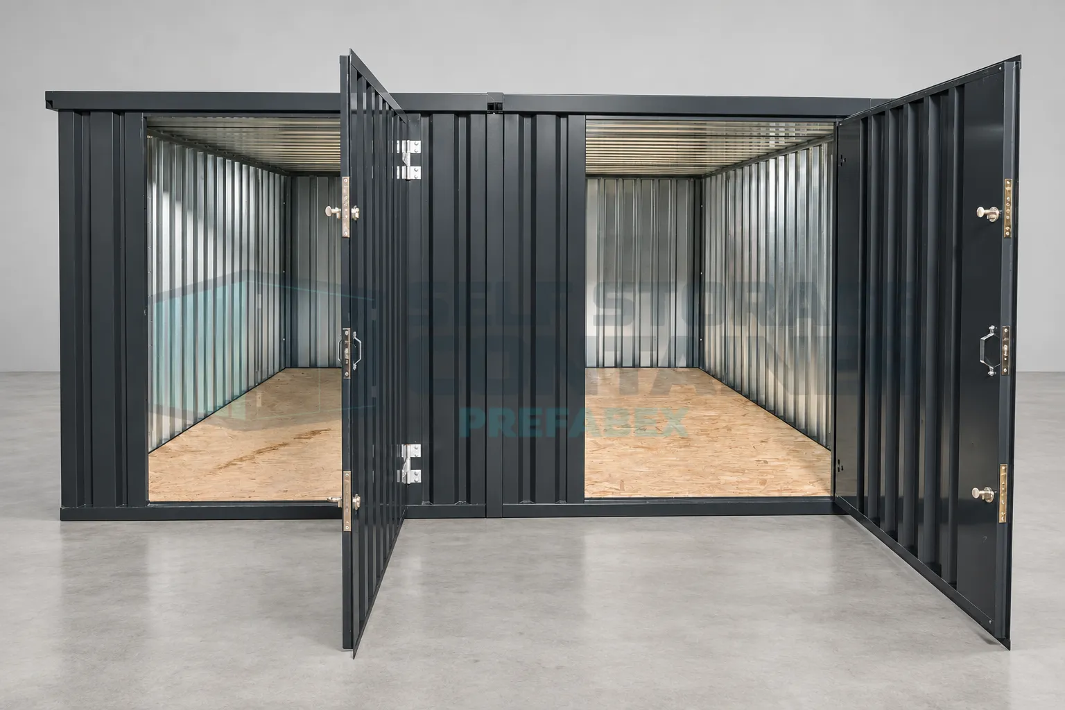 4 × 4 m Side-Linked Flat-Pack Storage Container